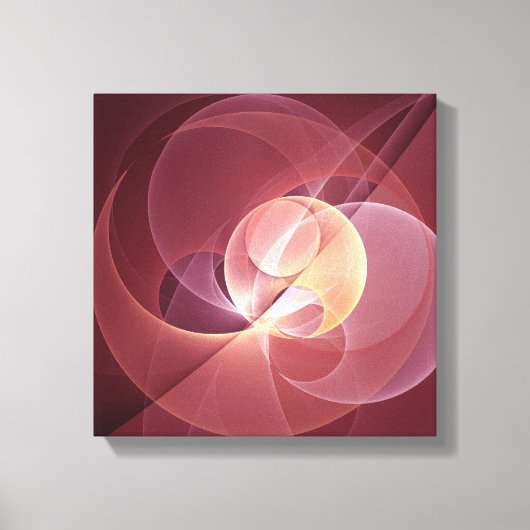 Abstracte Elegante Moderne Wijnrode Fractal Art Canvas Afdruk (Voorkant)