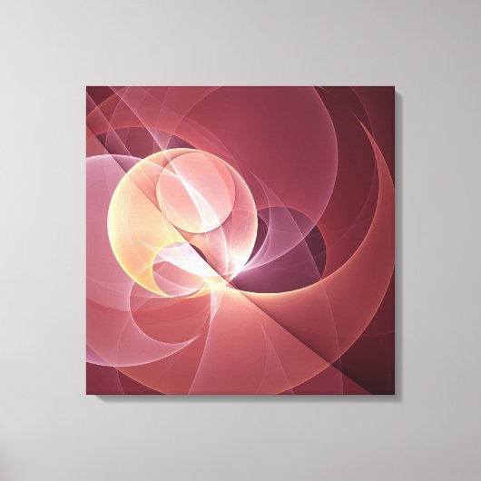 Abstracte Elegante Moderne Wijnrode Fractal Art Canvas Afdruk (Voorkant)
