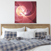 Abstracte Elegante Moderne Wijnrode Fractal Art Canvas Afdruk (Insitu (Slaapkamer))