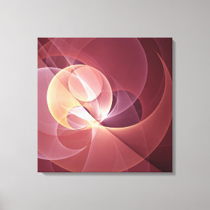 Abstracte Elegante Moderne Wijnrode Fractal Art Canvas Afdruk