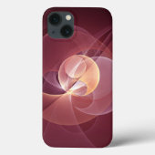 Abstracte Elegante Moderne Wijnrode Fractal Art Case-Mate iPhone Case (Achterkant)