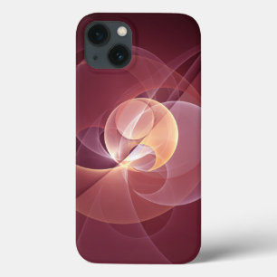Abstracte Elegante Moderne Wijnrode Fractal Art Case-Mate iPhone Case