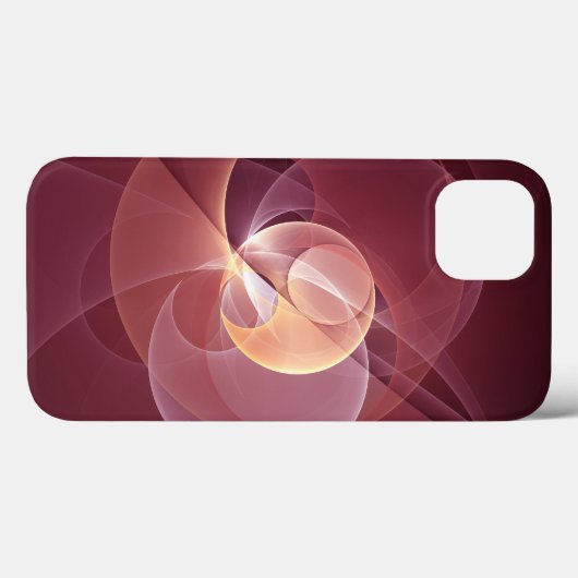 Abstracte Elegante Moderne Wijnrode Fractal Art Case-Mate iPhone Case (Achterkant (horizontaal))