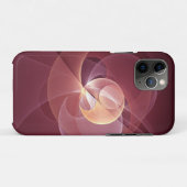 Abstracte Elegante Moderne Wijnrode Fractal Art Case-Mate iPhone Case (Achterkant (horizontaal))