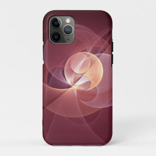 Abstracte Elegante Moderne Wijnrode Fractal Art Case-Mate iPhone Case