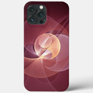 Abstracte Elegante Moderne Wijnrode Fractal Art Case-Mate iPhone Case