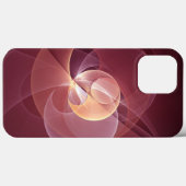Abstracte Elegante Moderne Wijnrode Fractal Art Case-Mate iPhone Case (Achterkant (horizontaal))