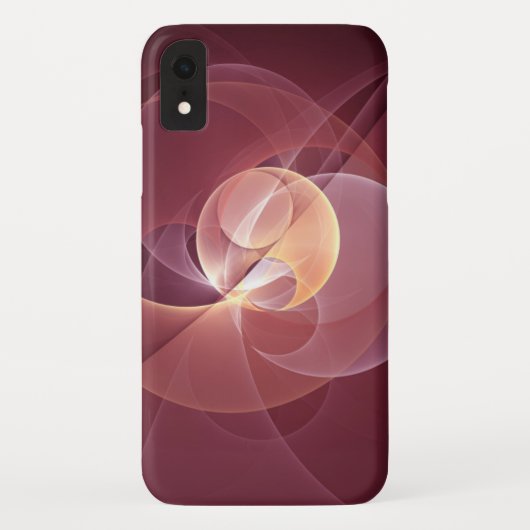 Abstracte Elegante Moderne Wijnrode Fractal Art Case-Mate iPhone Case (Achterkant)