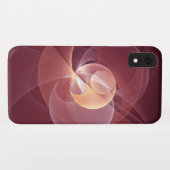 Abstracte Elegante Moderne Wijnrode Fractal Art Case-Mate iPhone Case (Achterkant (horizontaal))