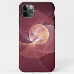 Abstracte Elegante Moderne Wijnrode Fractal Art Case-Mate iPhone Case