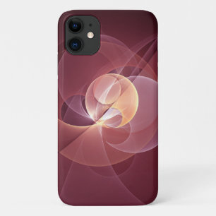 Abstracte Elegante Moderne Wijnrode Fractal Art Case-Mate iPhone Case