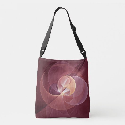 Abstracte Elegante Moderne Wijnrode Fractal Art Crossbody Tas (Achterkant)