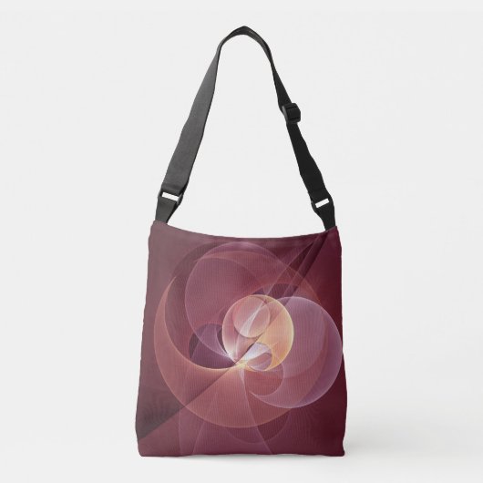 Abstracte Elegante Moderne Wijnrode Fractal Art Crossbody Tas (Voorkant)