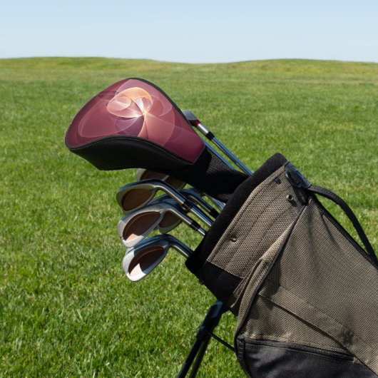 Abstracte Elegante Moderne Wijnrode Fractal Art Golfheadcover (Insitu)
