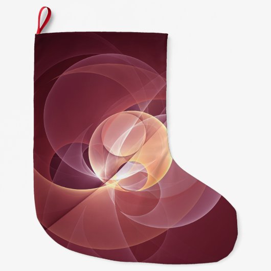 Abstracte Elegante Moderne Wijnrode Fractal Art Grote Kerstsok (Voorkant)