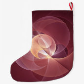 Abstracte Elegante Moderne Wijnrode Fractal Art Grote Kerstsok (Achterkant)