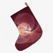Abstracte Elegante Moderne Wijnrode Fractal Art Grote Kerstsok (Achterkant (Hangend))