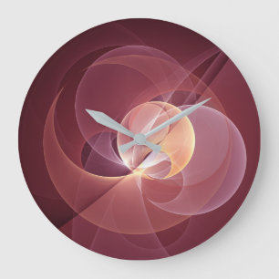 Abstracte Elegante Moderne Wijnrode Fractal Art Grote Klok