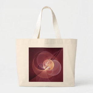 Abstracte Elegante Moderne Wijnrode Fractal Art Grote Tote Bag