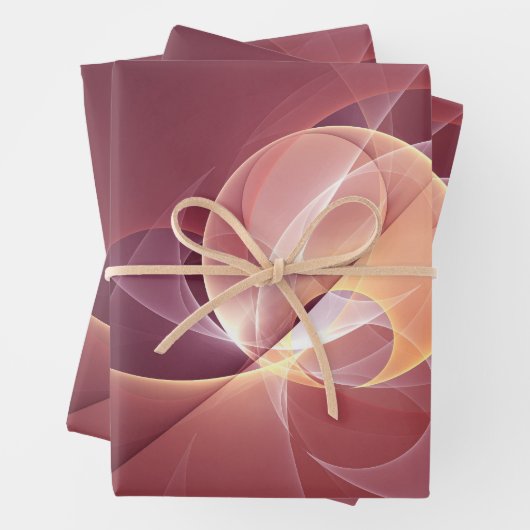 Abstracte Elegante Moderne Wijnrode Fractal Art Inpakpapier Vel (In situ)