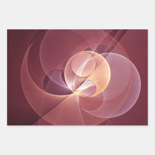 Abstracte Elegante Moderne Wijnrode Fractal Art Inpakpapier Vel (Voorkant)