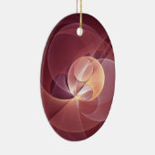 Abstracte Elegante Moderne Wijnrode Fractal Art Keramisch Ornament (Rechts)