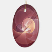 Abstracte Elegante Moderne Wijnrode Fractal Art Keramisch Ornament (Links)