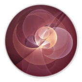 Abstracte Elegante Moderne Wijnrode Fractal Art Keramische Knop (Voorkant)