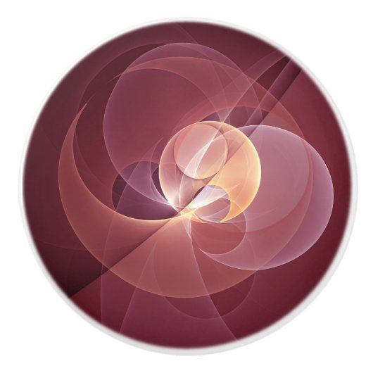 Abstracte Elegante Moderne Wijnrode Fractal Art Keramische Knop (Voorkant)