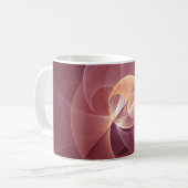 Abstracte Elegante Moderne Wijnrode Fractal Art Koffiemok (Voorkant links)
