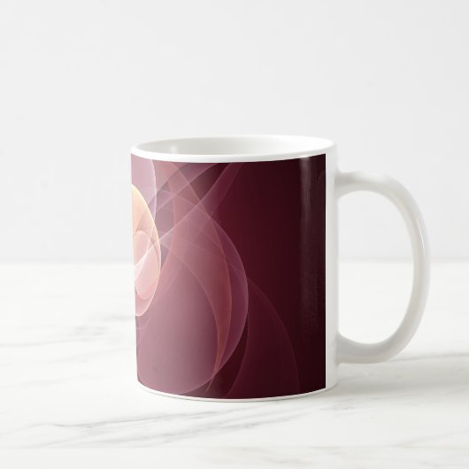 Abstracte Elegante Moderne Wijnrode Fractal Art Koffiemok (Rechts)