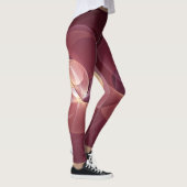 Abstracte Elegante Moderne Wijnrode Fractal Art Leggings (Rechts)