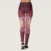 Abstracte Elegante Moderne Wijnrode Fractal Art Leggings (Achterkant)