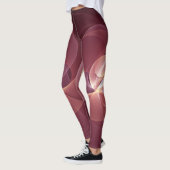 Abstracte Elegante Moderne Wijnrode Fractal Art Leggings (Links)