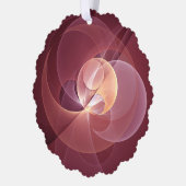 Abstracte Elegante Moderne Wijnrode Fractal Art Ornament Kaart (Links)