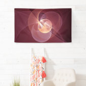 Abstracte Elegante Moderne Wijnrode Fractal Art Spandoek (Insitu)