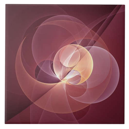 Abstracte Elegante Moderne Wijnrode Fractal Art Tegeltje (Voorkant)