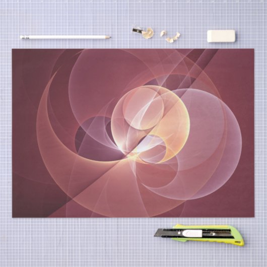 Abstracte Elegante Moderne Wijnrode Fractal Art Tissuepapier (Craft)