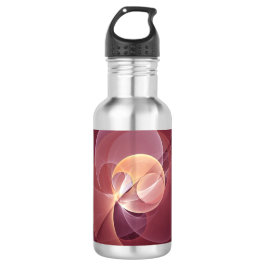 Abstracte Elegante Moderne Wijnrode Fractal Art Waterfles