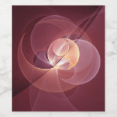 Abstracte Elegante Moderne Wijnrode Fractal Art Wijn Etiket (Enkel label)