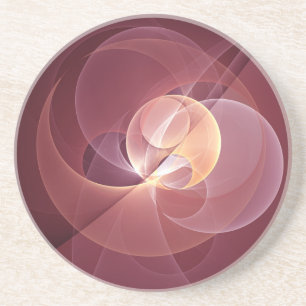 Abstracte Elegante Moderne Wijnrode Fractal Art Zandsteen Onderzetter