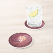 Abstracte Elegante Moderne Wijnrode Fractal Art Zandsteen Onderzetter (Zijkant)