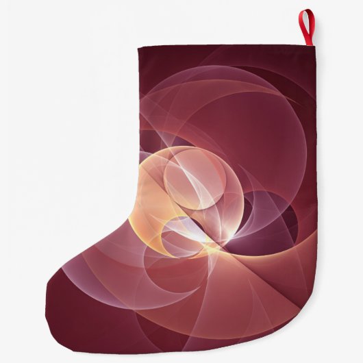 Abstracte elegante moderne wijnrode fractal kunstn grote kerstsok (Achterkant)