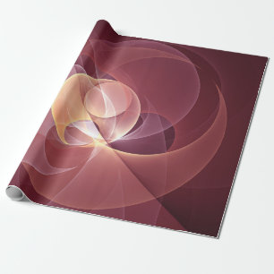 Abstracte Elegante Moderne Wijnrode Fractale Kunst Cadeaupapier