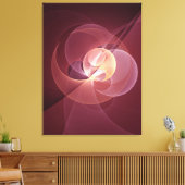 Abstracte Elegante Moderne Wijnrode Fractale Kunst Canvas Afdruk (Insitu (Woonkamer))