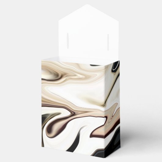 Abstracte elegante retro kleuren digitale vloeisto bedankdoosjes (Geopend)