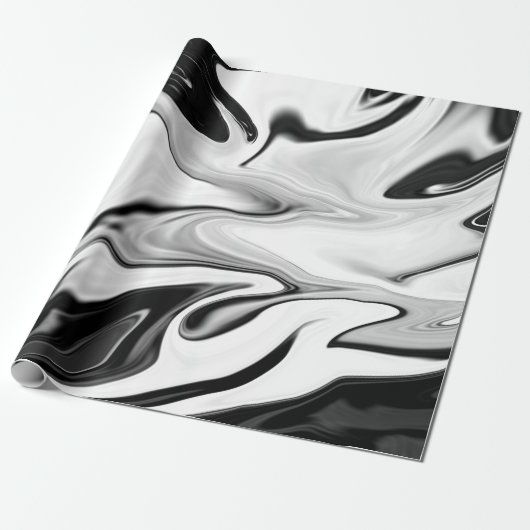 Abstracte elegante retro kleuren digitale vloeisto cadeaupapier (Uitgerold)