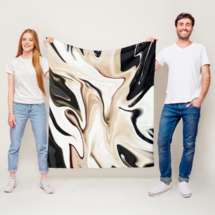 Abstracte elegante retro kleuren digitale vloeisto fleece deken