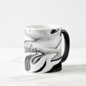 Abstracte elegante retro kleuren digitale vloeisto magische mok (Voorkant rechts)