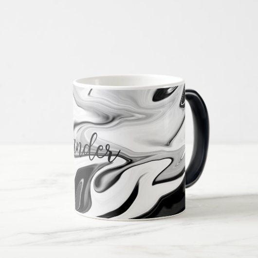 Abstracte elegante retro kleuren digitale vloeisto magische mok (Voorkant rechts)